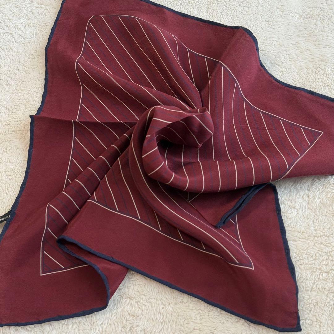 Italian handmade 100% silk pocket square scarf burgundy