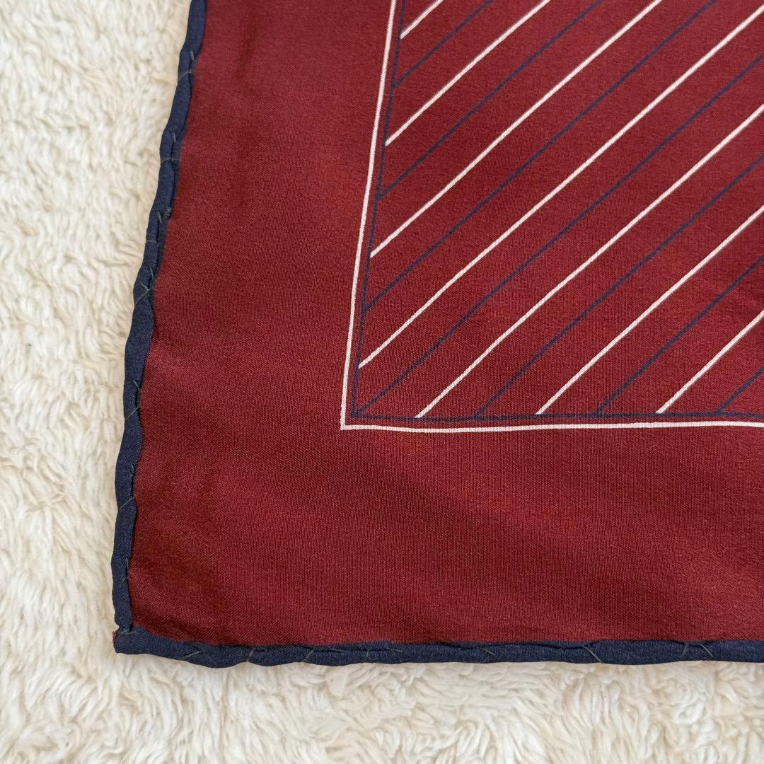 Italian handmade 100% silk pocket square scarf burgundy