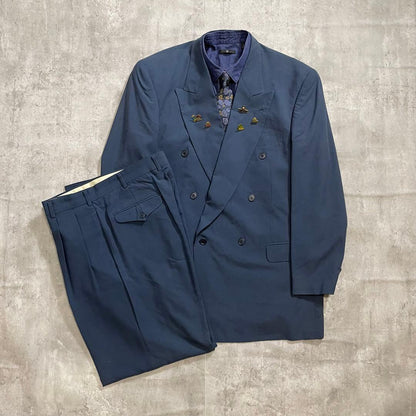 5-piece set✨ Yves Saint Laurent Setup Suit Tie Shirt Coming of Age Ceremony Blue
