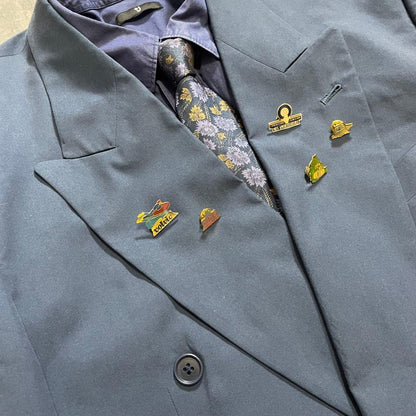 5-piece set✨ Yves Saint Laurent Setup Suit Tie Shirt Coming of Age Ceremony Blue
