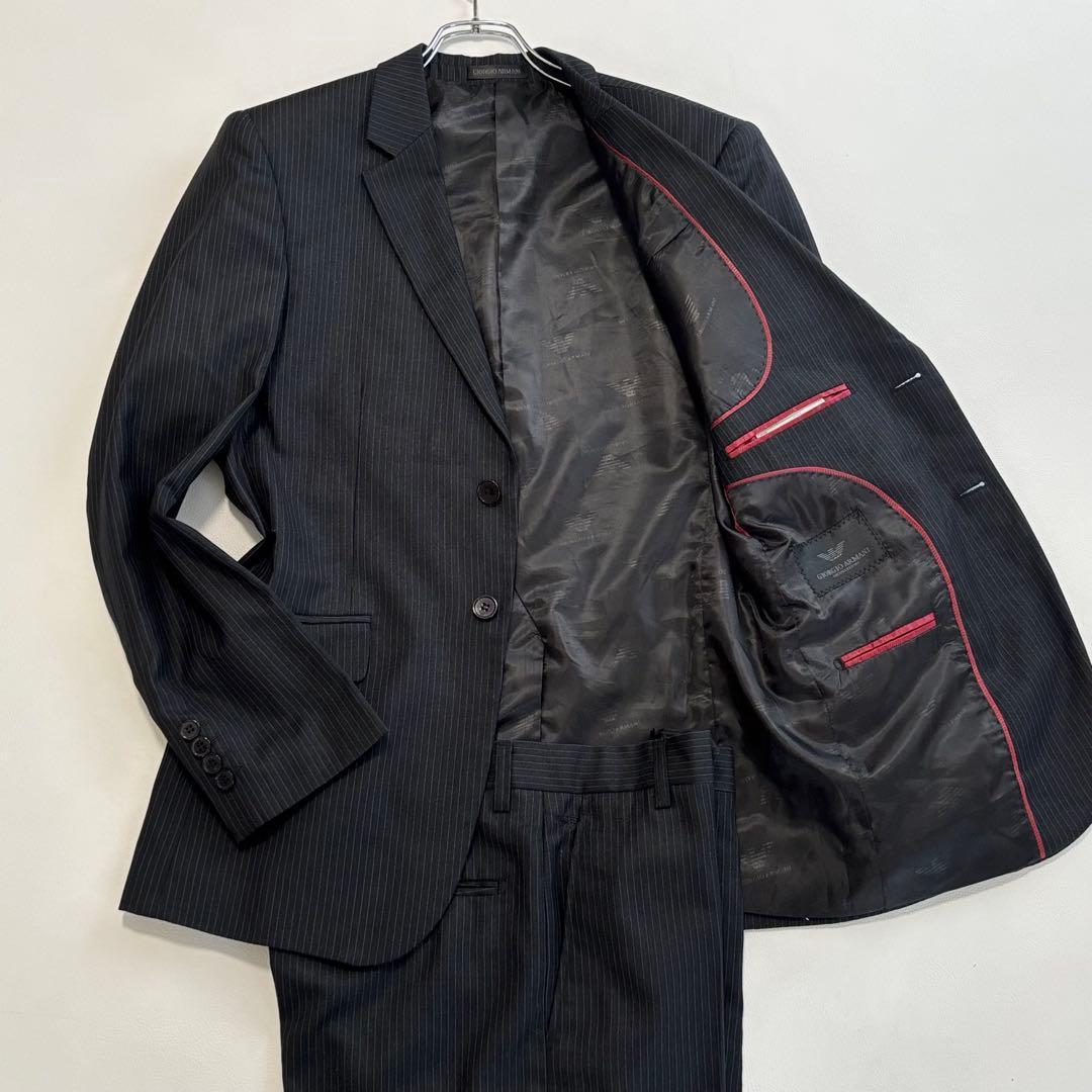 Giorgio Armani Recorezzoni Suit Setup Striped Black M
