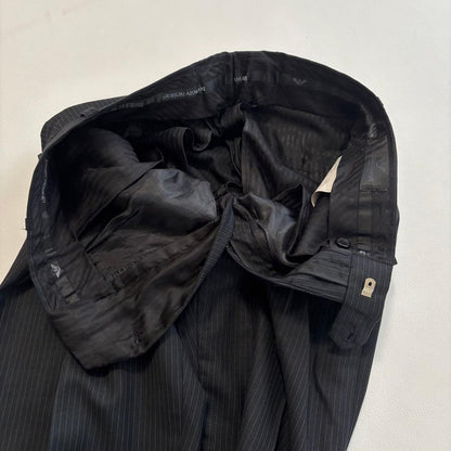 Giorgio Armani Recorezzoni Suit Setup Striped Black M