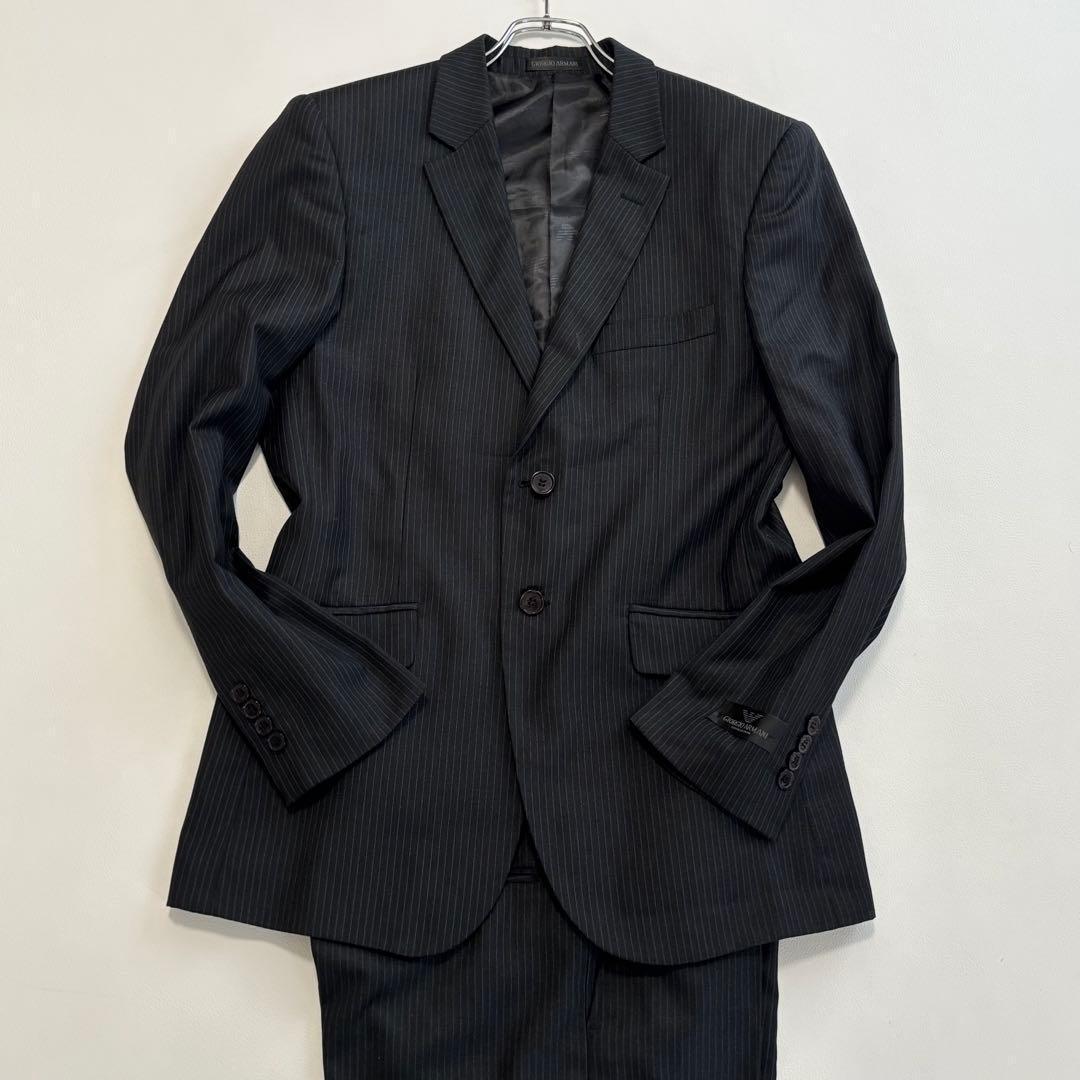 Giorgio Armani Recorezzoni Suit Setup Striped Black M