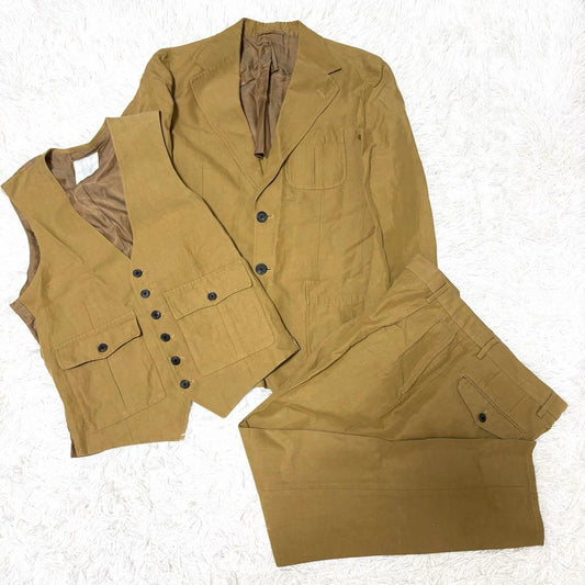 United Arrows Setup Suit 3 Piece Beige 2 Button