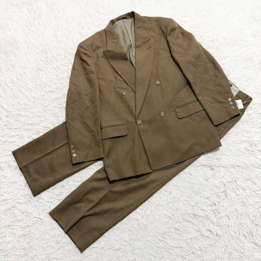 Unused Vintage Dead Stock Suit Double Gold Brown L