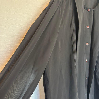 [Tokyo Igin] Bowtie Chiffon Blouse Pintuck No. 11 L Black Ceremonial Occasions