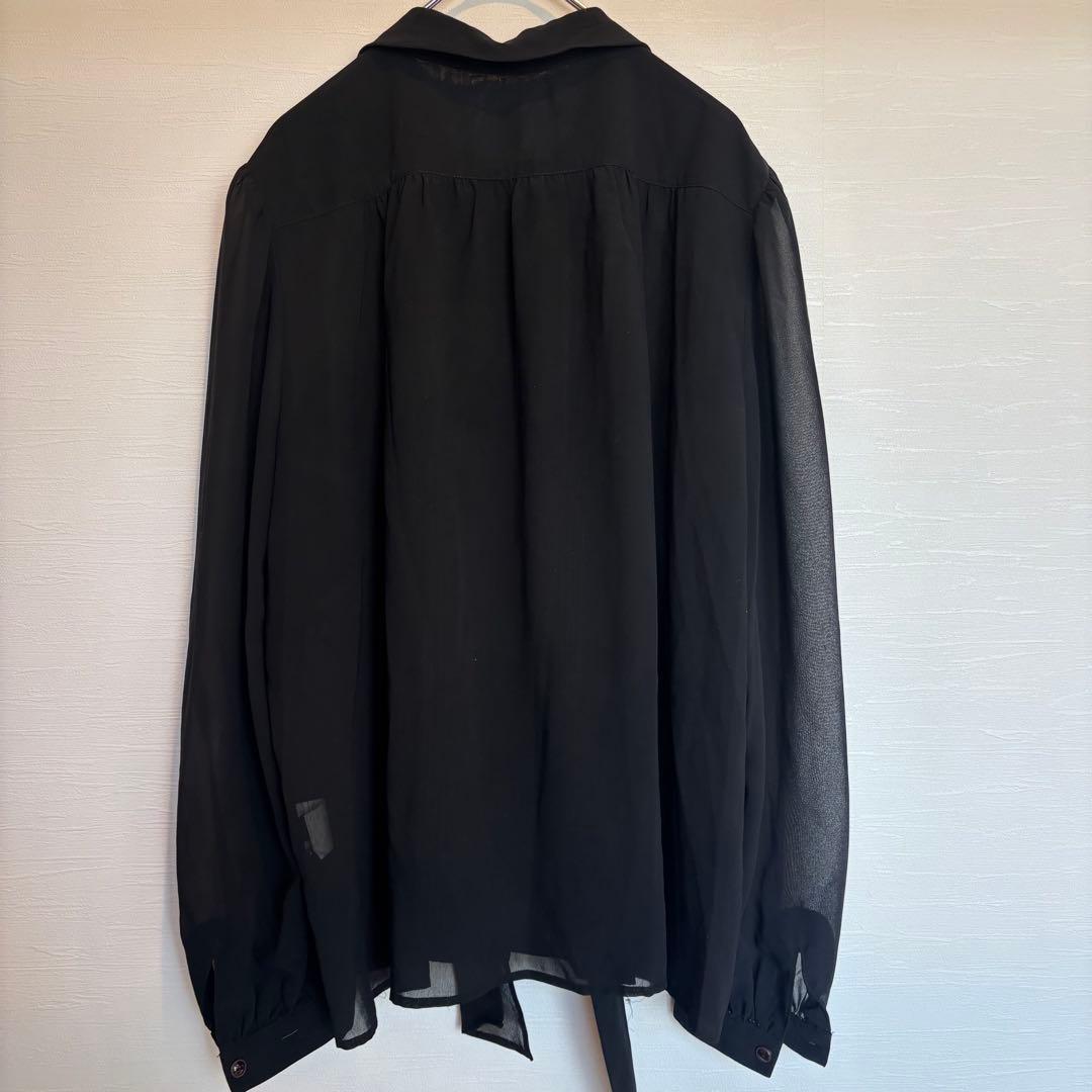[Tokyo Igin] Bowtie Chiffon Blouse Pintuck No. 11 L Black Ceremonial Occasions
