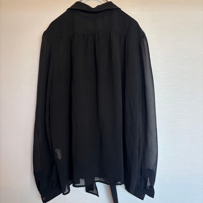 [Tokyo Igin] Bowtie Chiffon Blouse Pintuck No. 11 L Black Ceremonial Occasions