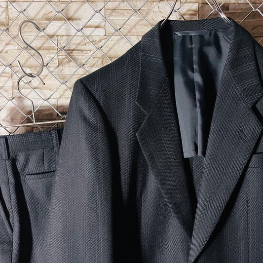 ⁠Unused Dormeuil suit setup herringbone multi-stripe L