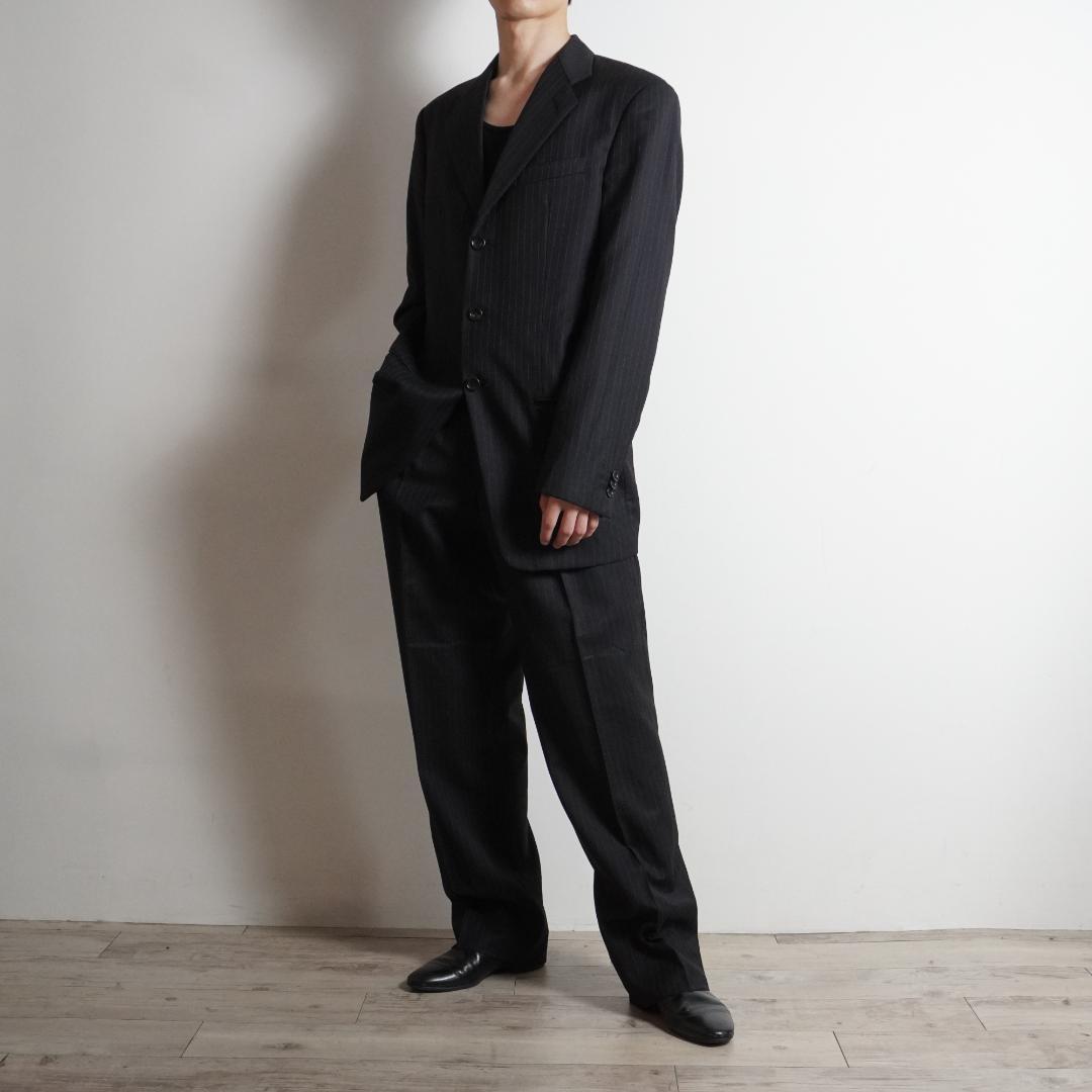 ARMANI COLLEZIONI Single Suit Striped Pattern Black/OW110