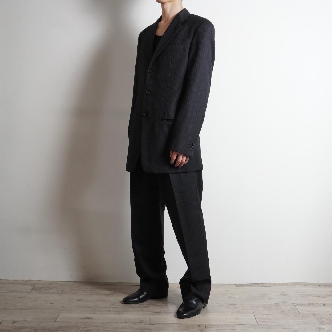 ARMANI COLLEZIONI Single Suit Striped Pattern Black/OW110