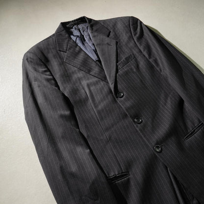 ARMANI COLLEZIONI Single Suit Striped Pattern Black/OW110