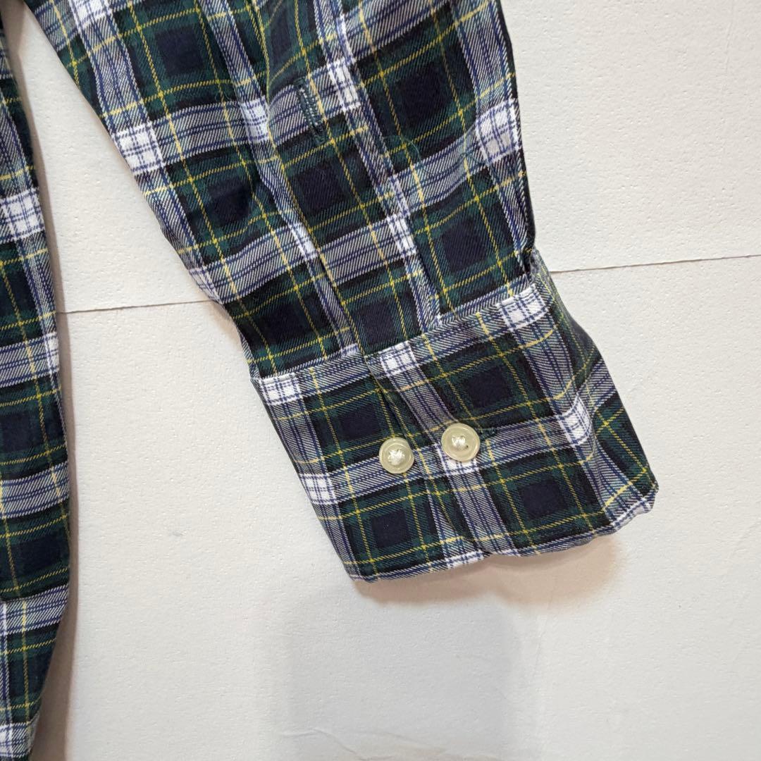 [UNIQLO] Long sleeve shirt casual plaid 100% cotton green L