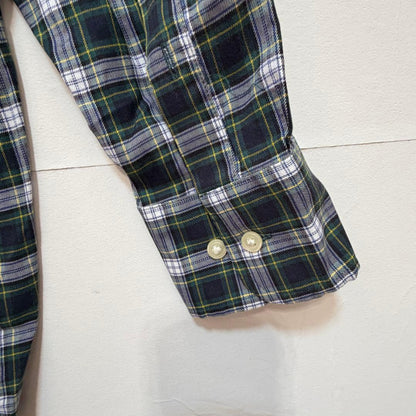 [UNIQLO] Long sleeve shirt casual plaid 100% cotton green L