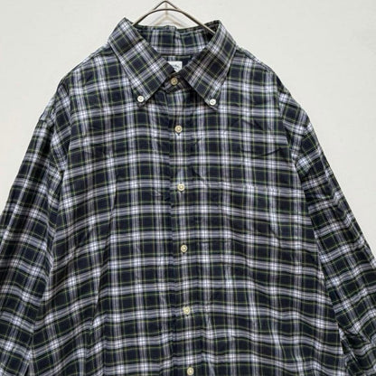 [UNIQLO] Long sleeve shirt casual plaid 100% cotton green L