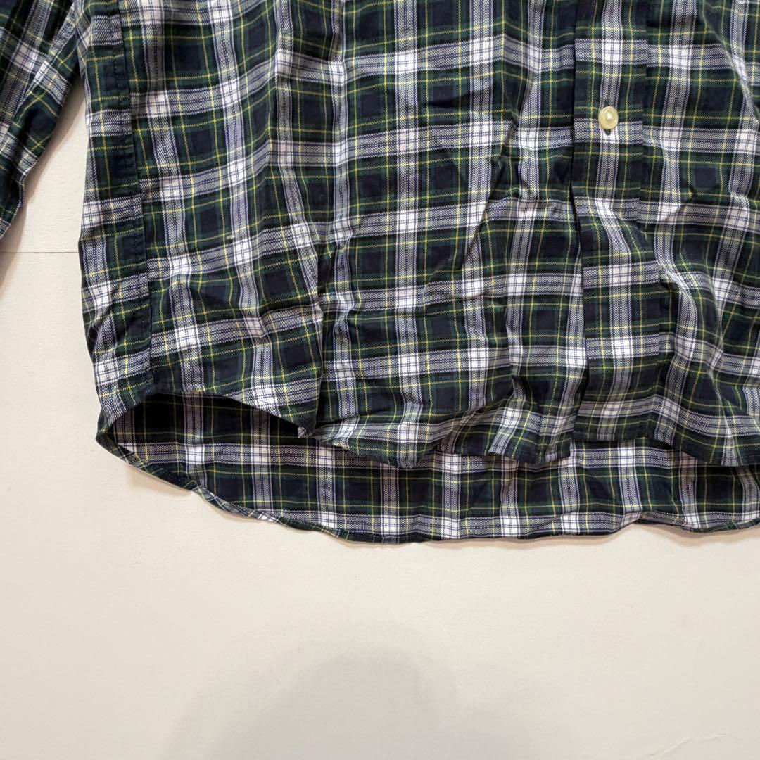 [UNIQLO] Long sleeve shirt casual plaid 100% cotton green L
