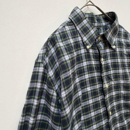 [UNIQLO] Long sleeve shirt casual plaid 100% cotton green L