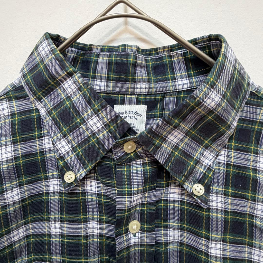 [UNIQLO] Long sleeve shirt casual plaid 100% cotton green L
