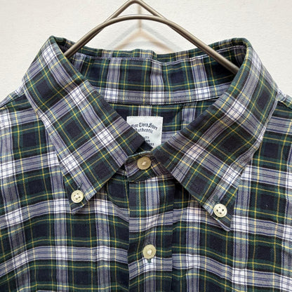 [UNIQLO] Long sleeve shirt casual plaid 100% cotton green L