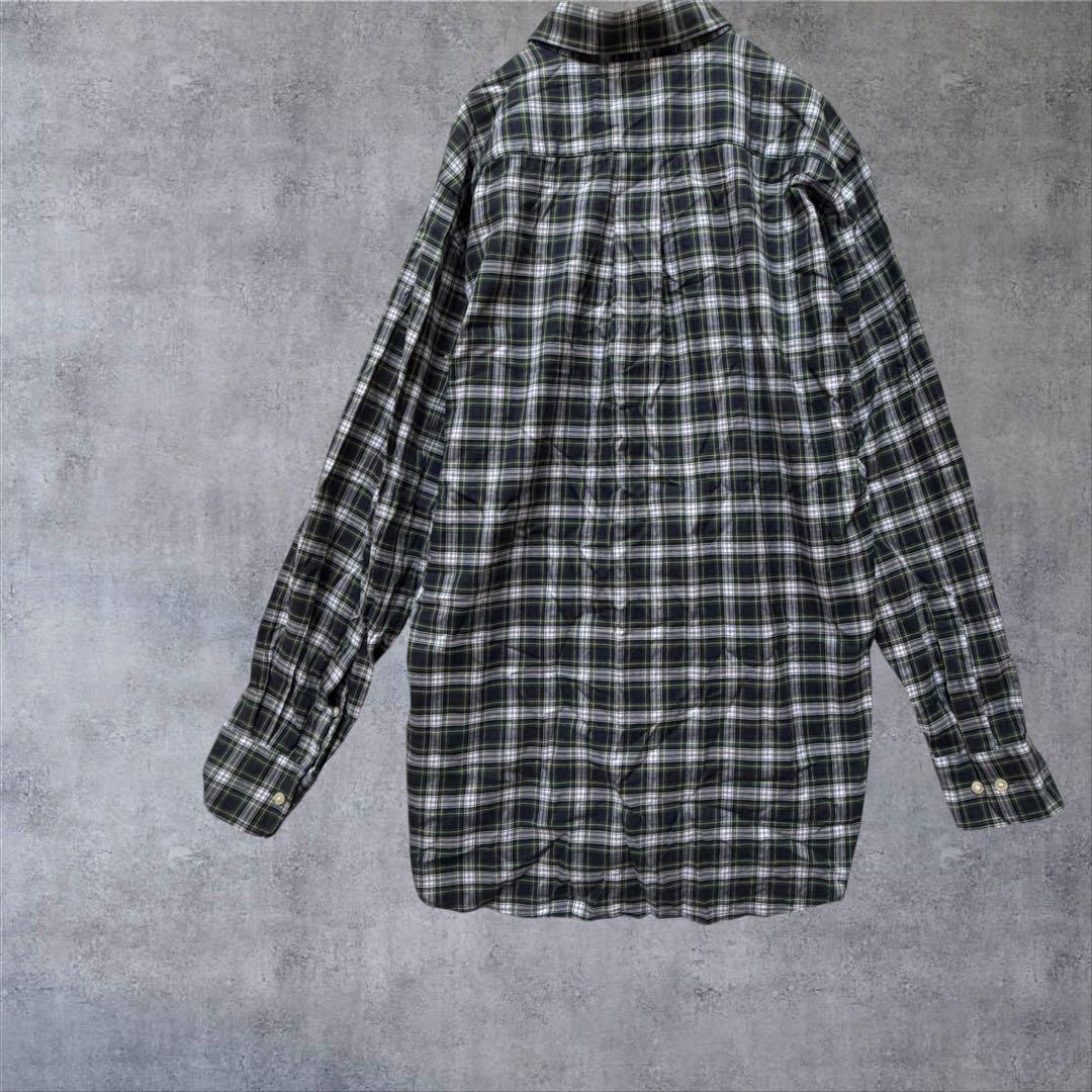[UNIQLO] Long sleeve shirt casual plaid 100% cotton green L