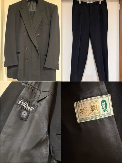 PYRAMID Men's 80s-90s Vintage Double Suit Set Made in Japan