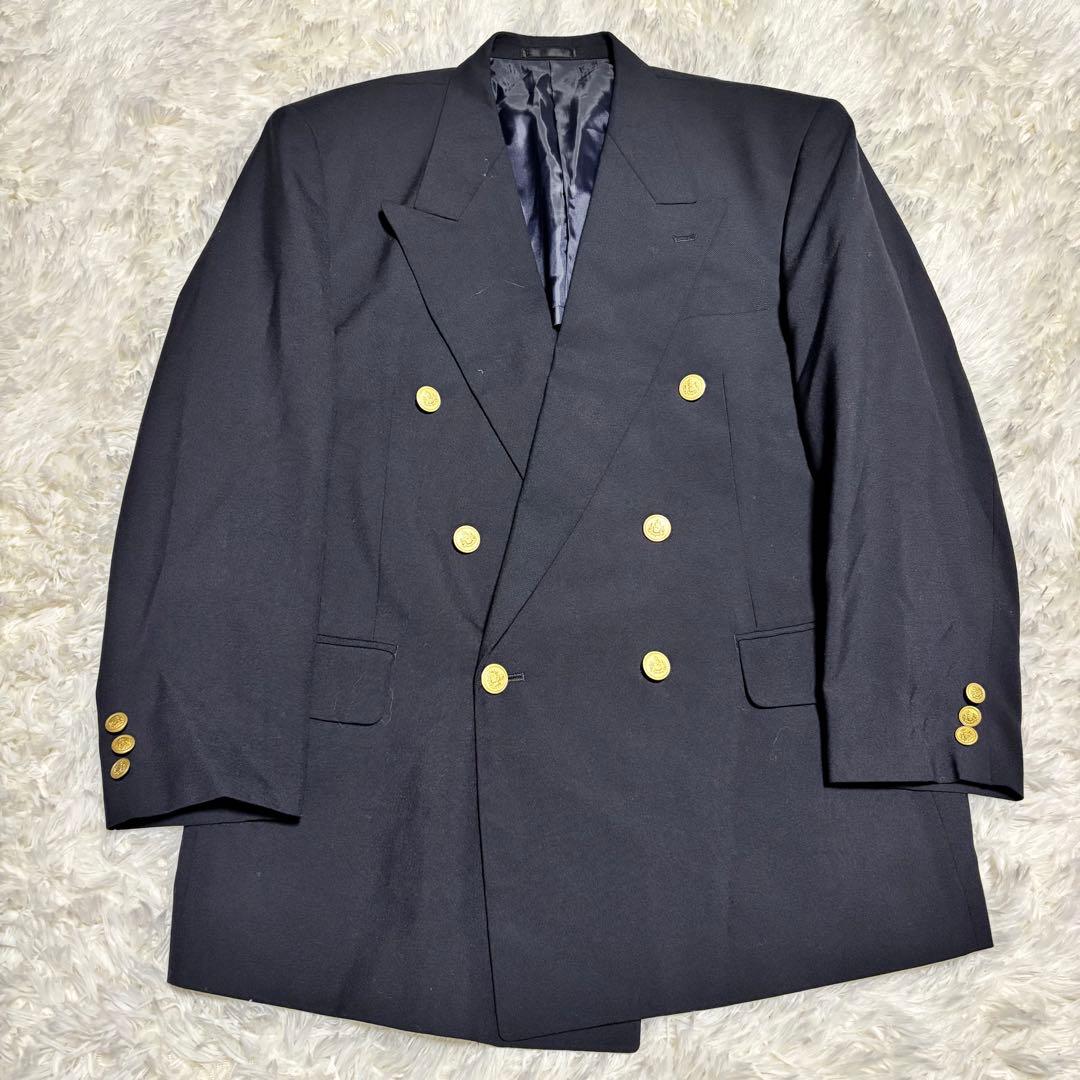 [Centouno] Gold button suit setup double jacket navy blue M