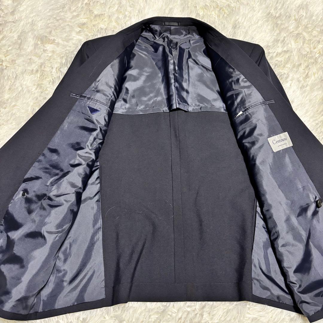 [Centouno] Gold button suit setup double jacket navy blue M