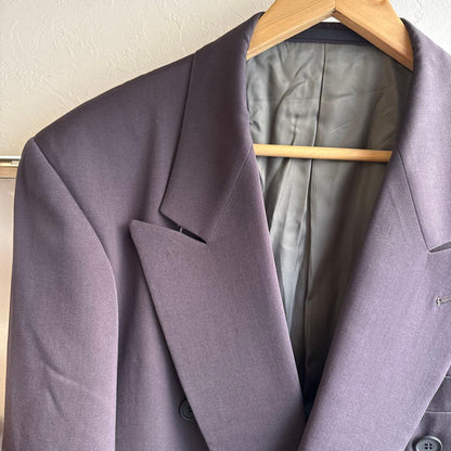 90s vintage double suit purple L K.T pour homme