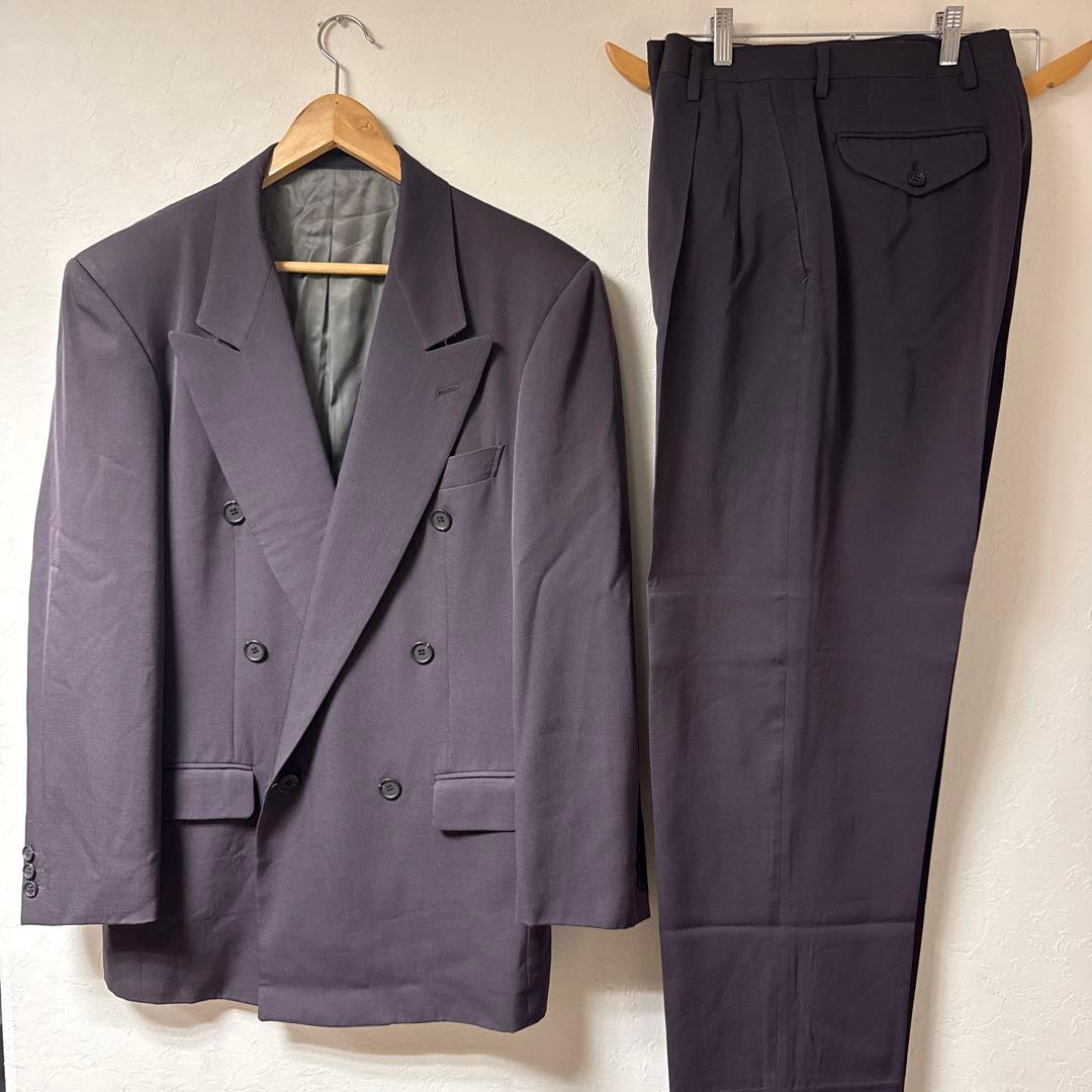 90s vintage double suit purple L K.T pour homme