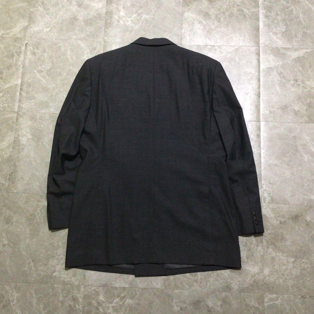 90s vintage suit set up gray double breasted mode style