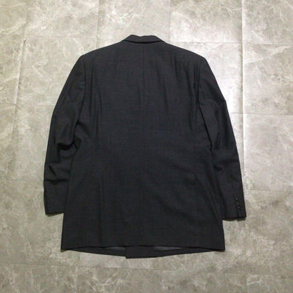 90s vintage suit set up gray double breasted mode style