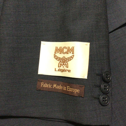 90s vintage suit set up gray double breasted mode style