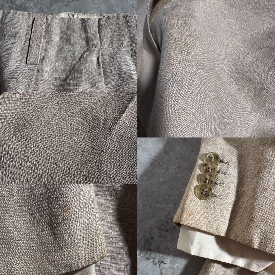 YSL Linen Setup Suit 80s 90s Tie Pin Set