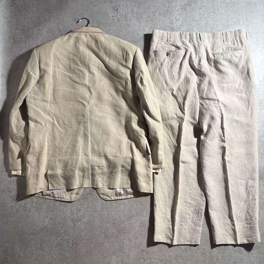 YSL Linen Setup Suit 80s 90s Tie Pin Set