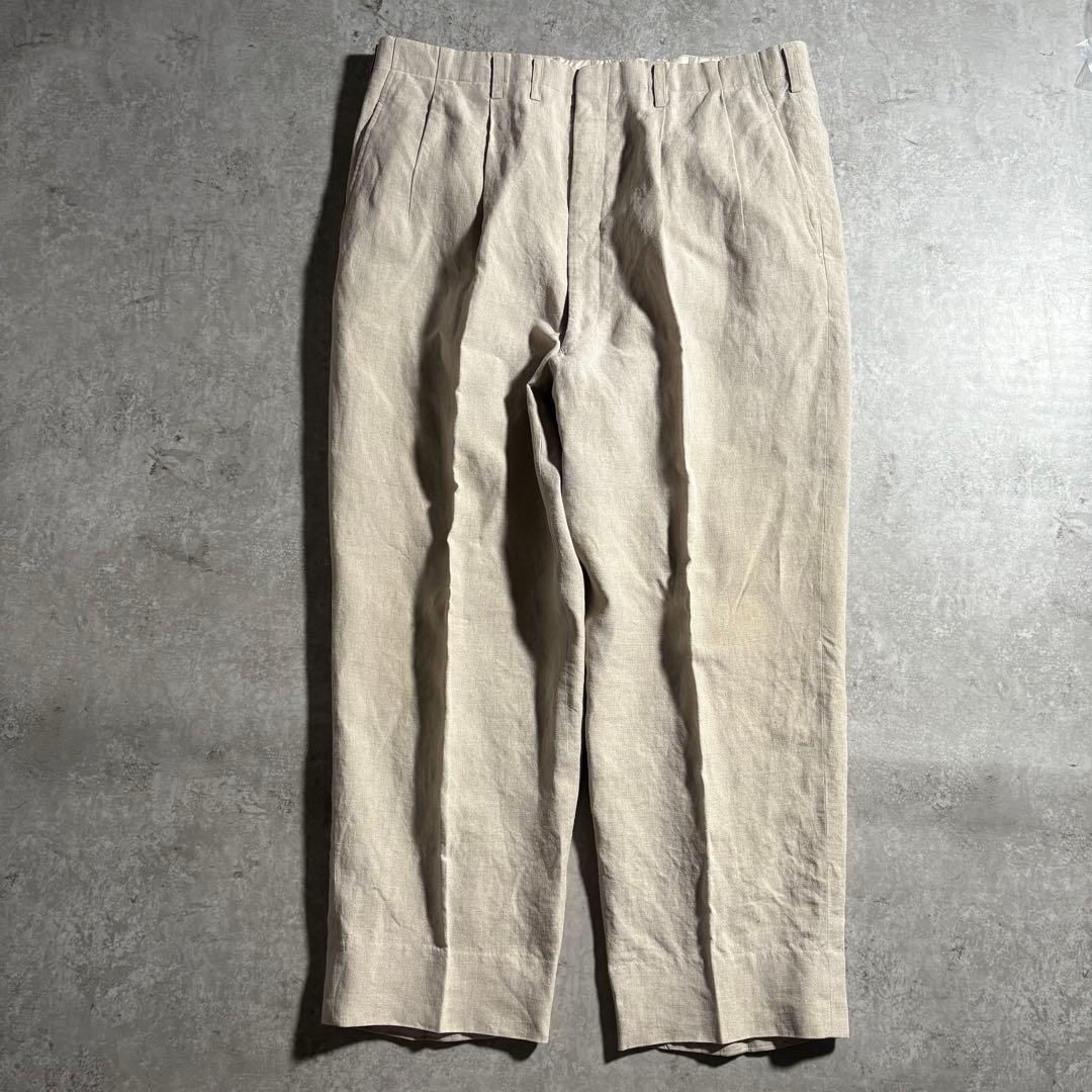YSL Linen Setup Suit 80s 90s Tie Pin Set