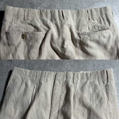YSL Linen Setup Suit 80s 90s Tie Pin Set