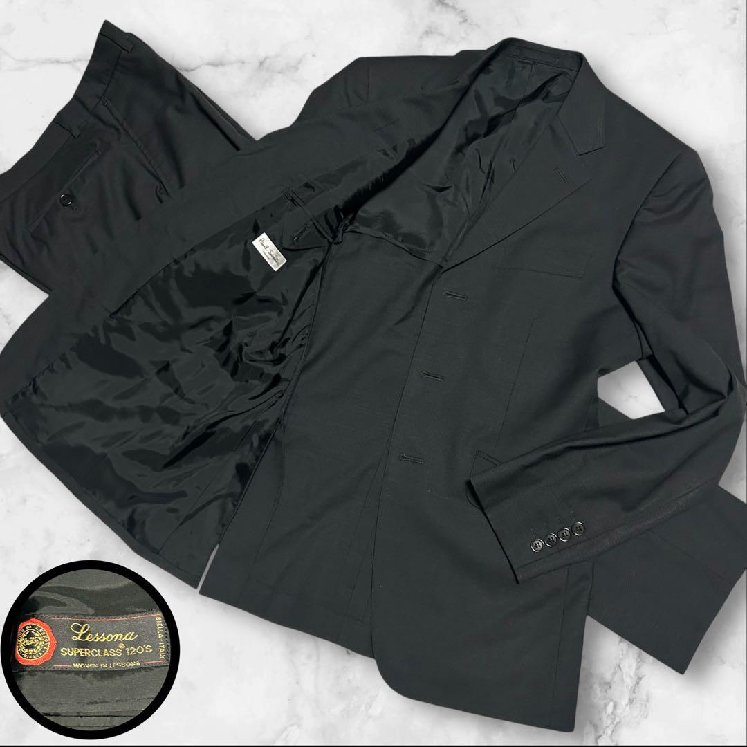 [Good Condition] Paul Smith London Lessona SUPER120'S Suit Black M