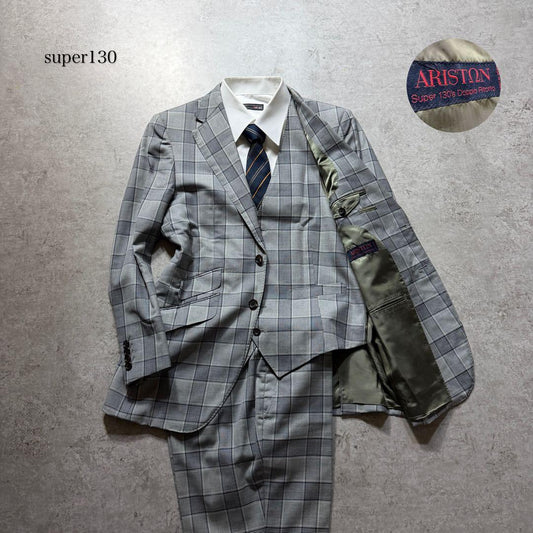 Men's Vintage Plaid Three-piece Setup Suit M-L