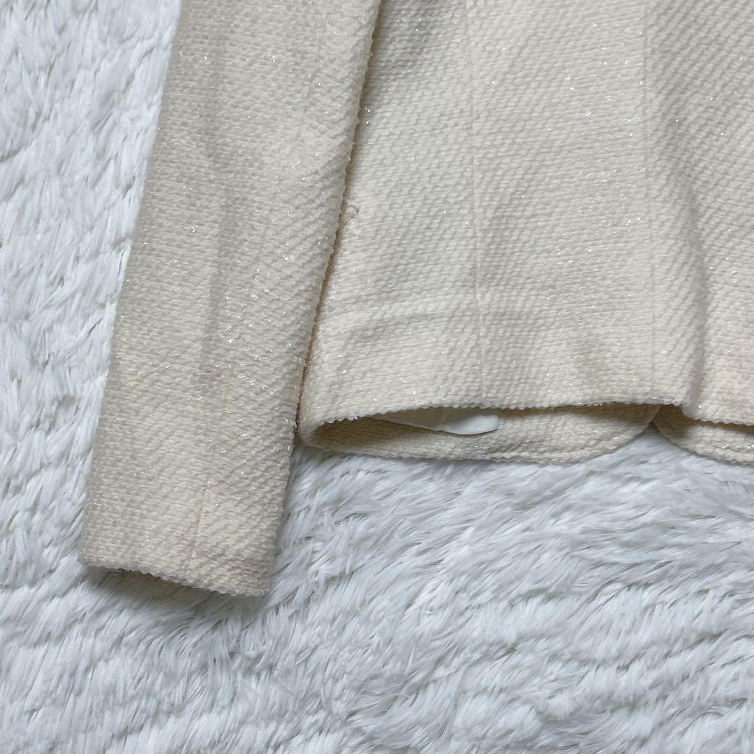 Glamorous Andy Jacket 38 Cashmere Blend Slit Thread Cream Color
