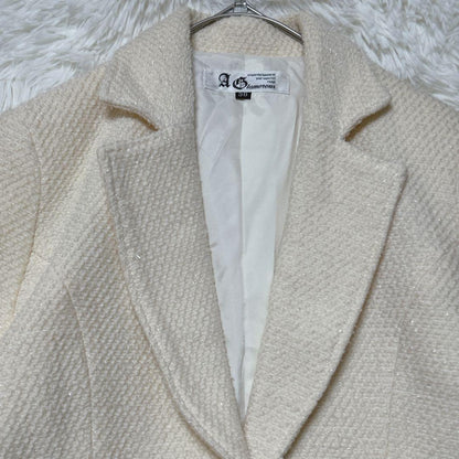 Glamorous Andy Jacket 38 Cashmere Blend Slit Thread Cream Color