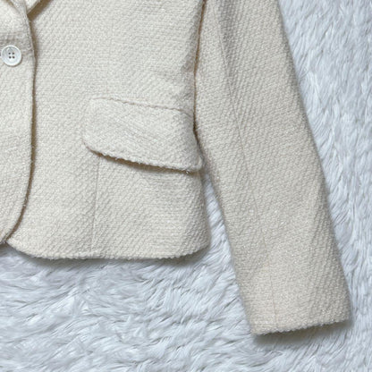 Glamorous Andy Jacket 38 Cashmere Blend Slit Thread Cream Color