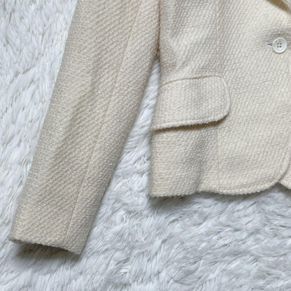 Glamorous Andy Jacket 38 Cashmere Blend Slit Thread Cream Color
