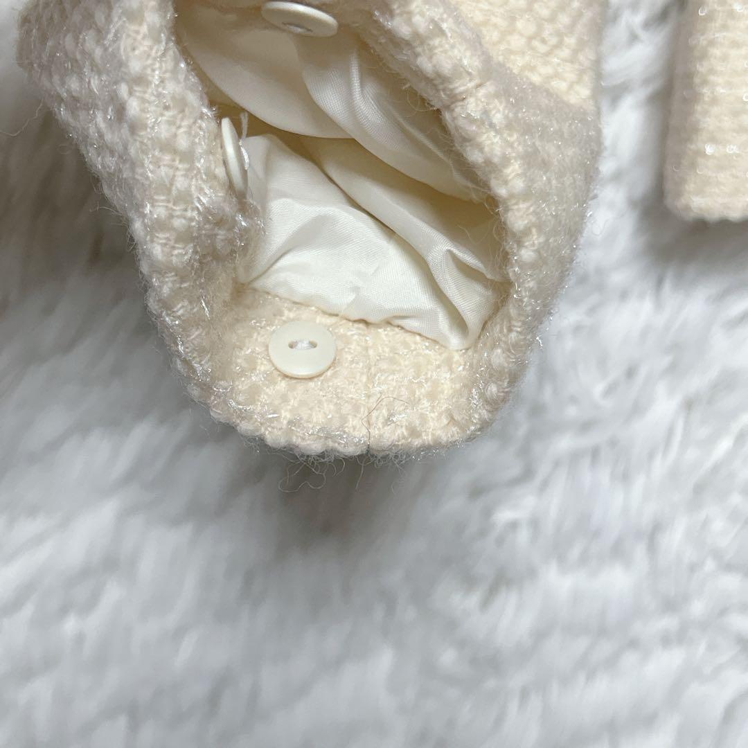 Glamorous Andy Jacket 38 Cashmere Blend Slit Thread Cream Color