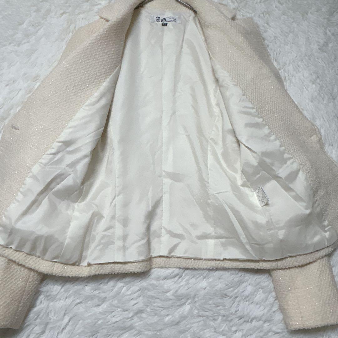 Glamorous Andy Jacket 38 Cashmere Blend Slit Thread Cream Color