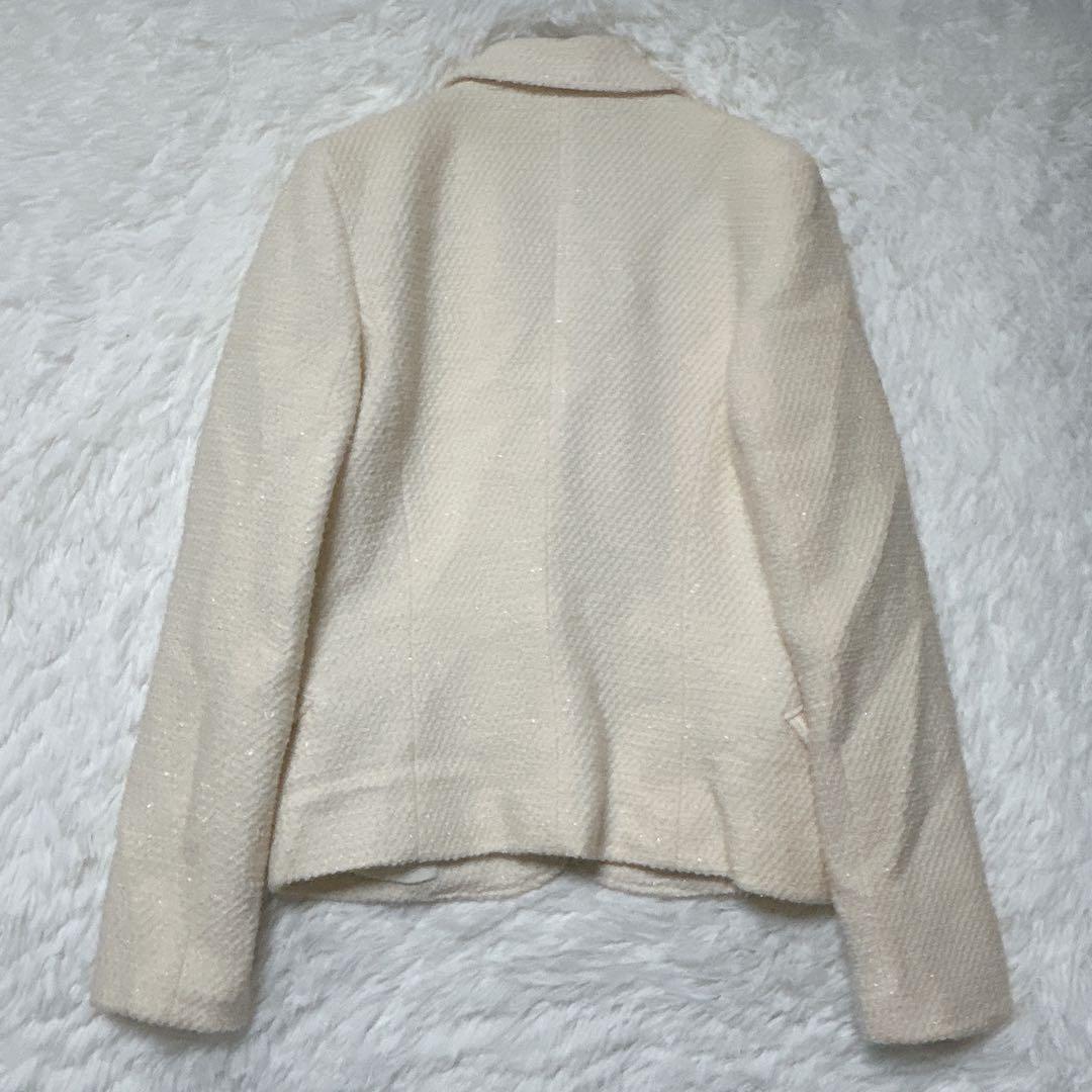 Glamorous Andy Jacket 38 Cashmere Blend Slit Thread Cream Color
