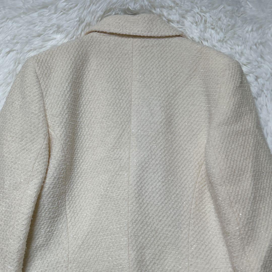 Glamorous Andy Jacket 38 Cashmere Blend Slit Thread Cream Color