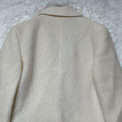 Glamorous Andy Jacket 38 Cashmere Blend Slit Thread Cream Color