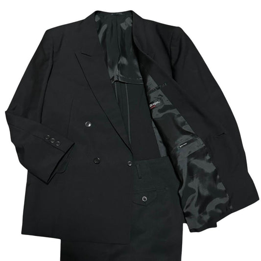 Double Suit Setup Black Formal Double Breasted Mohair Blend S