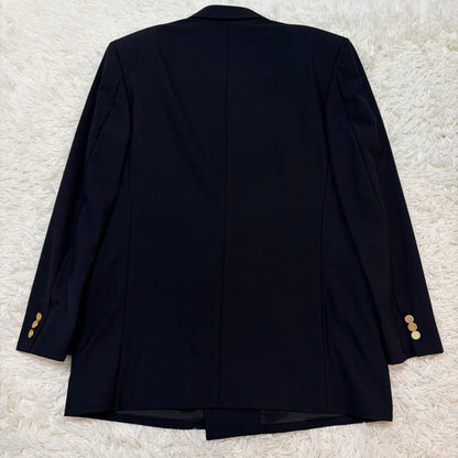 [Luxurious 4-piece set] Burberry's tie, navy blue, double set, gold buttons