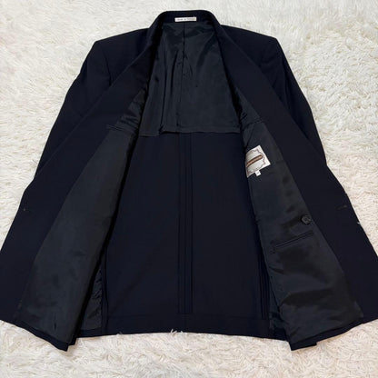 [Luxurious 4-piece set] Burberry's tie, navy blue, double set, gold buttons